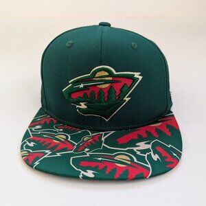 Mitchell & Ness Minnesota Wild NHL Snapback Cap Logo Print Brim